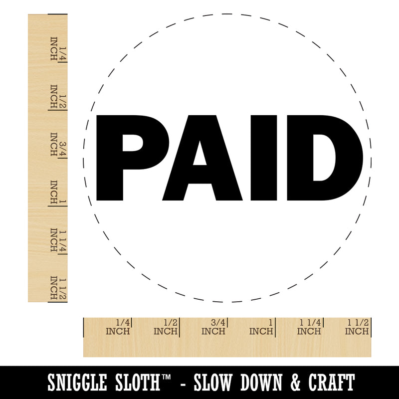 Paid Bold Text Solid Self-Inking Rubber Stamp for Stamping Crafting Planners