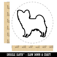 Papillon Continental Toy Spaniel Dog Outline Self-Inking Rubber Stamp for Stamping Crafting Planners