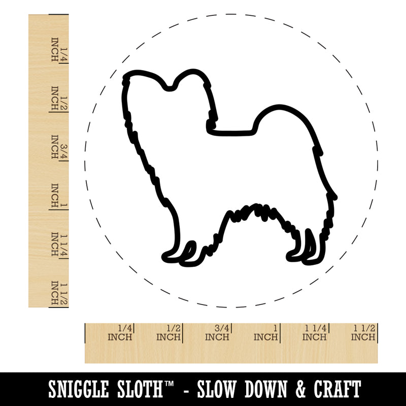 Papillon Continental Toy Spaniel Dog Outline Self-Inking Rubber Stamp for Stamping Crafting Planners