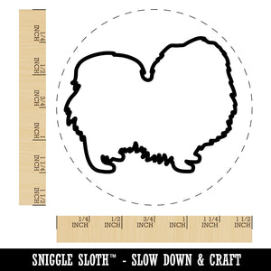 Pekingese Dog Outline Self-Inking Rubber Stamp for Stamping Crafting Planners