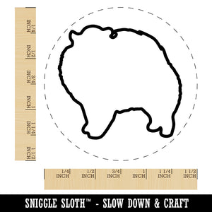 Pomeranian Dog Outline Self-Inking Rubber Stamp for Stamping Crafting Planners