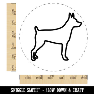 Rat Terrier Dog Outline Self-Inking Rubber Stamp for Stamping Crafting Planners