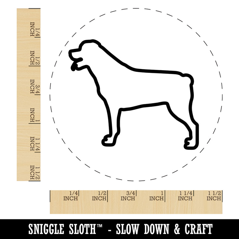 Rottweiler Dog Outline Self-Inking Rubber Stamp for Stamping Crafting Planners