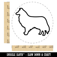 Rough Collie Dog Outline Self-Inking Rubber Stamp for Stamping Crafting Planners