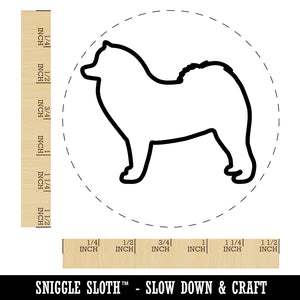 Samoyed Dog Outline Self-Inking Rubber Stamp for Stamping Crafting Planners