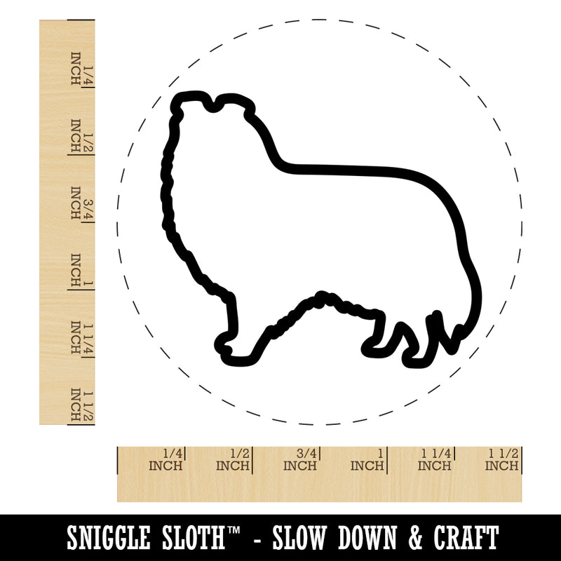 Shetland Sheepdog Sheltie Dog Outline Self-Inking Rubber Stamp for Stamping Crafting Planners