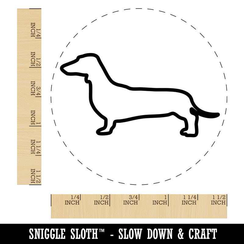 Smooth Haired Dachshund Dog Outline Self-Inking Rubber Stamp for Stamping Crafting Planners