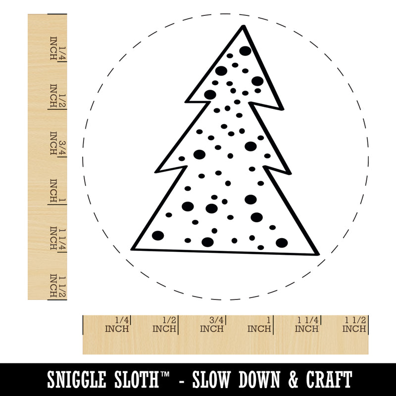 Snowy Woodland Tree Self-Inking Rubber Stamp for Stamping Crafting Planners