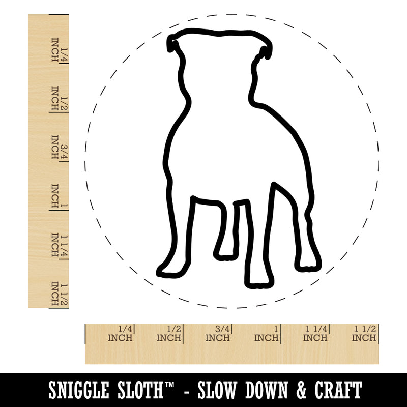 Staffordshire Bull Terrier Dog Outline Self-Inking Rubber Stamp for Stamping Crafting Planners