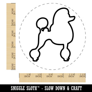 Standard Poodle Dog Outline Self-Inking Rubber Stamp for Stamping Crafting Planners