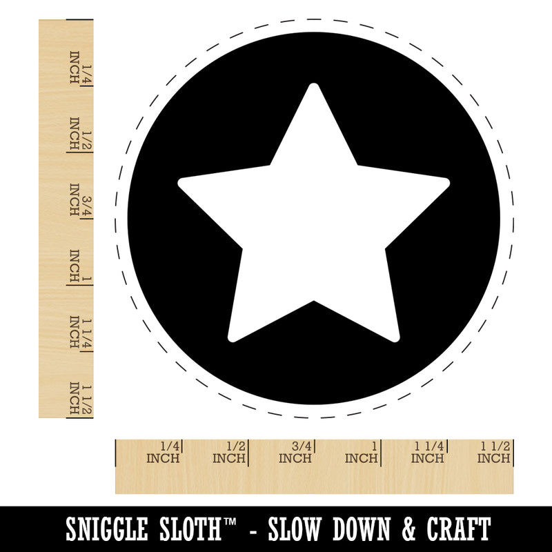 Star in Circle Self-Inking Rubber Stamp for Stamping Crafting Planners