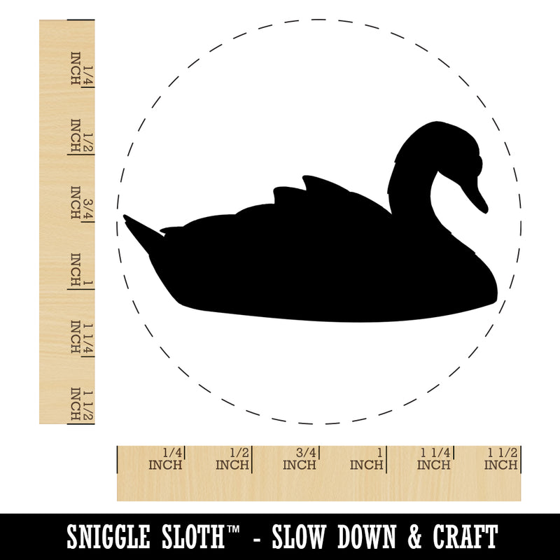 Swan Swimming Solid Self-Inking Rubber Stamp for Stamping Crafting Planners