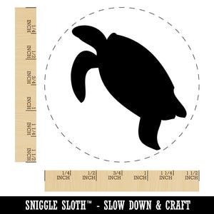 Turtle Swimming Solid Self-Inking Rubber Stamp for Stamping Crafting Planners