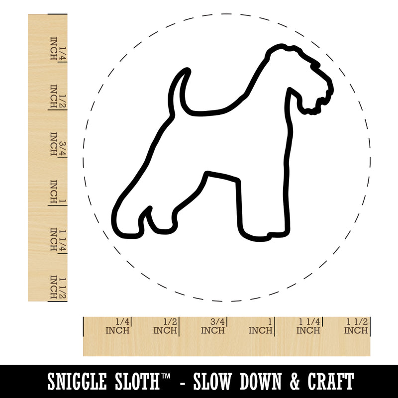 Welsh Terrier Dog Outline Self-Inking Rubber Stamp for Stamping Crafting Planners