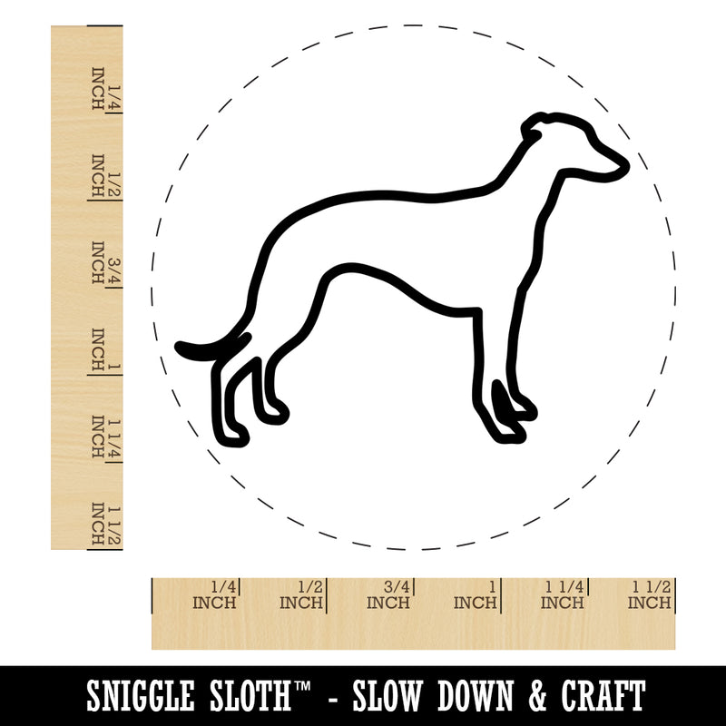 Whippet Dog Outline Self-Inking Rubber Stamp for Stamping Crafting Planners