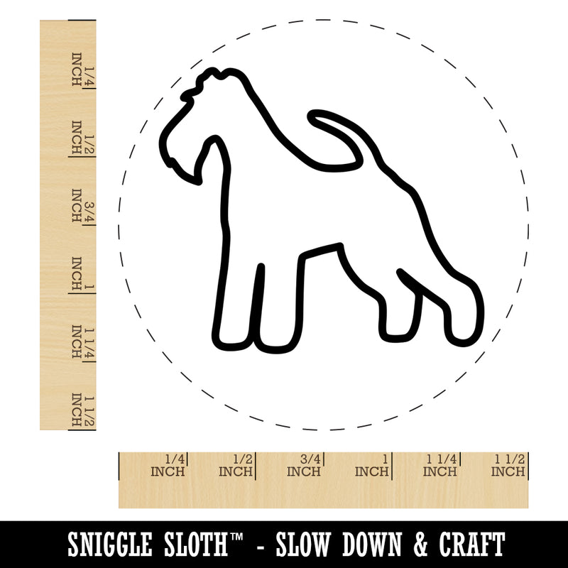 Wire Hair Fox Terrier Dog Outline Self-Inking Rubber Stamp for Stamping Crafting Planners