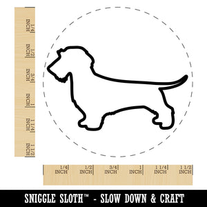 Wirehaired Dachshund Dog Outline Self-Inking Rubber Stamp for Stamping Crafting Planners