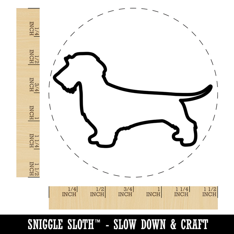 Wirehaired Dachshund Dog Outline Self-Inking Rubber Stamp for Stamping Crafting Planners