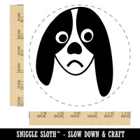 Bored Basset Hound Face Self-Inking Rubber Stamp for Stamping Crafting Planners