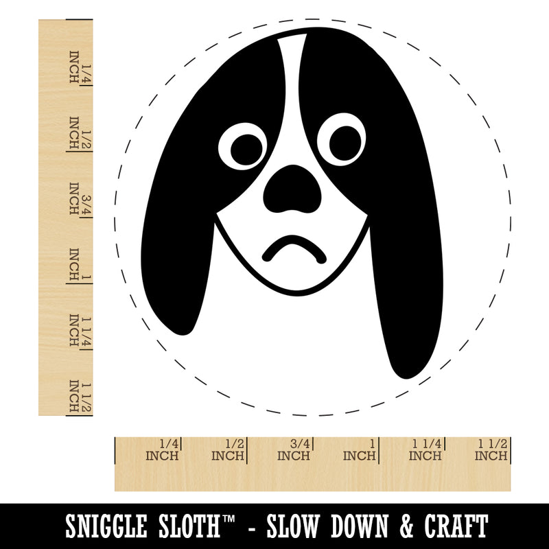 Bored Basset Hound Face Self-Inking Rubber Stamp for Stamping Crafting Planners