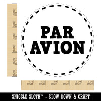 Par Avion Air Mail Dashed Circle Text Self-Inking Rubber Stamp for Stamping Crafting Planners