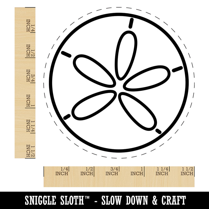 Sand Dollar Sea Urchin Ocean Beach Outline Self-Inking Rubber Stamp for Stamping Crafting Planners