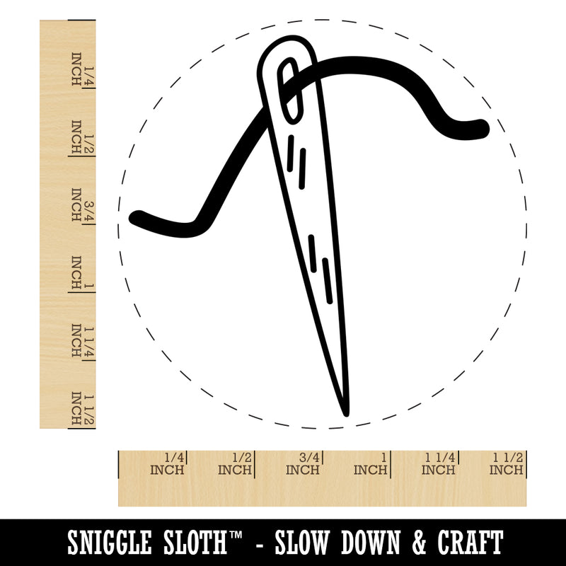 Sewing Needle and Thread Self-Inking Rubber Stamp for Stamping Crafting Planners