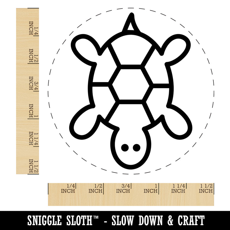 Turtle Top View Self-Inking Rubber Stamp for Stamping Crafting Planners