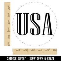 USA Patriotic Text Self-Inking Rubber Stamp for Stamping Crafting Planners