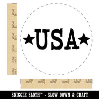 USA with Stars Patriotic Fun Text Self-Inking Rubber Stamp for Stamping Crafting Planners