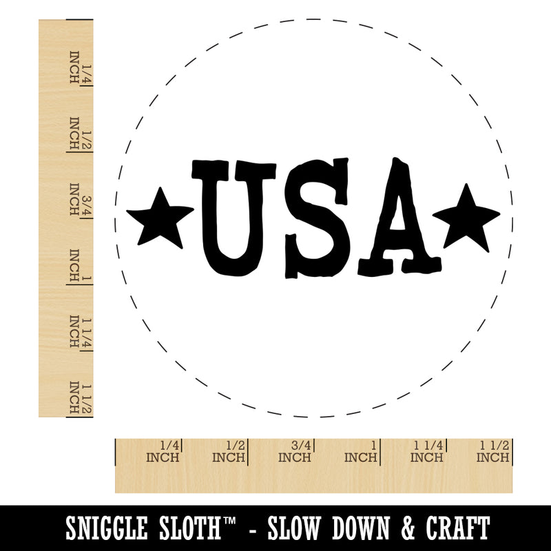 USA with Stars Patriotic Fun Text Self-Inking Rubber Stamp for Stamping Crafting Planners