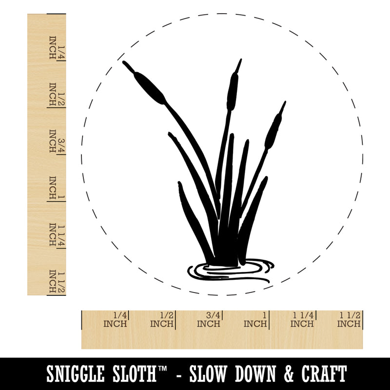 Cattails in Water Self-Inking Rubber Stamp for Stamping Crafting Planners