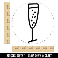 Champagne Glass Doodle Self-Inking Rubber Stamp for Stamping Crafting Planners