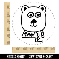 Cozy Polar Bear Self-Inking Rubber Stamp for Stamping Crafting Planners