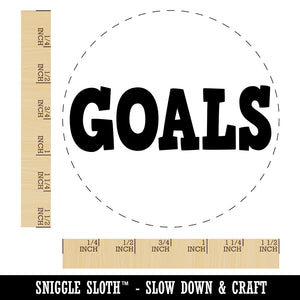 Goals Bold Text Self-Inking Rubber Stamp for Stamping Crafting Planners