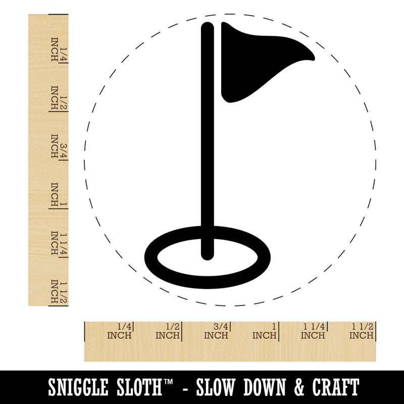 Golf Hole Flag Self-Inking Rubber Stamp for Stamping Crafting Planners