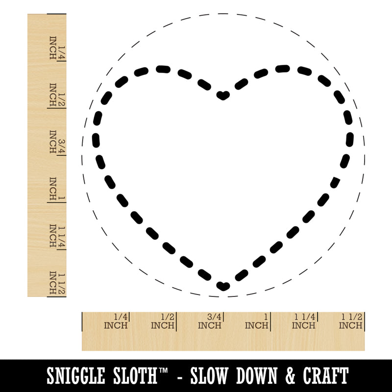 Heart Dashed Love Outline Self-Inking Rubber Stamp for Stamping Crafting Planners
