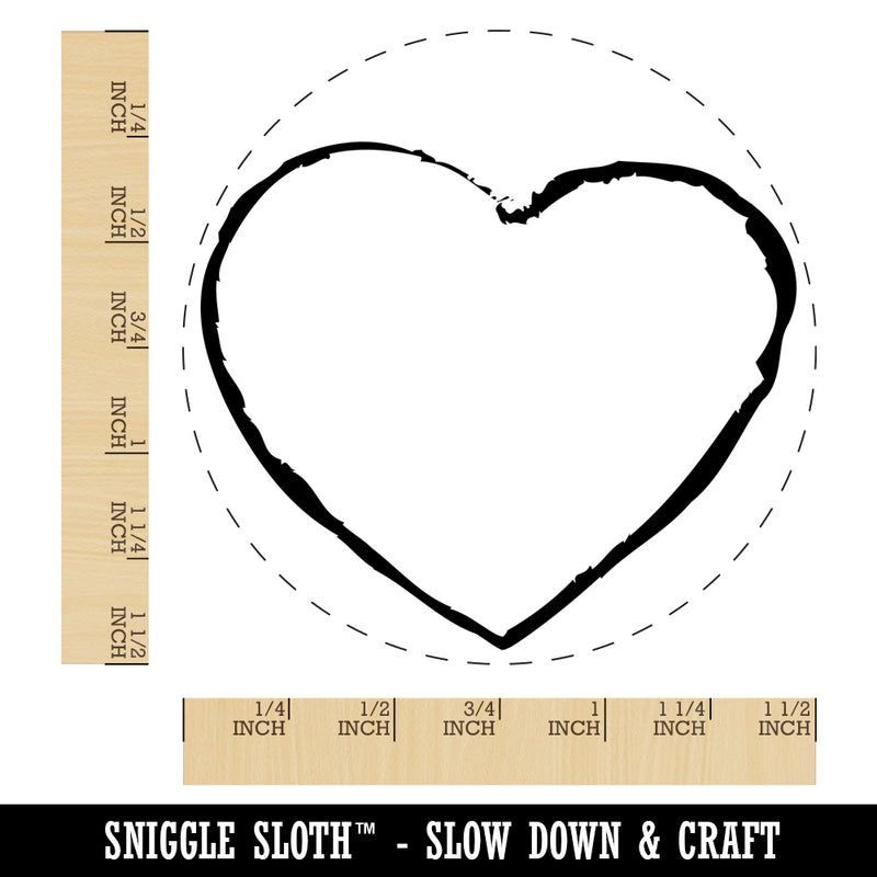 Heart Sketch Love Outline Self-Inking Rubber Stamp for Stamping Crafting Planners