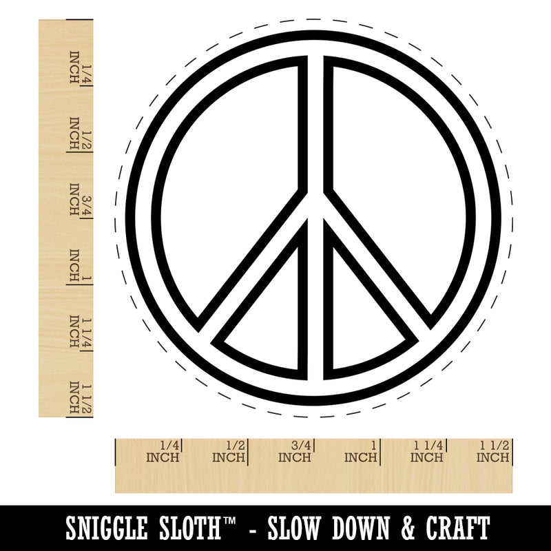 Peace Sign Outline Self-Inking Rubber Stamp for Stamping Crafting Planners