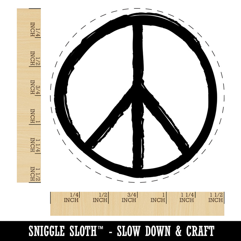 Peace Sign Sketch Self-Inking Rubber Stamp for Stamping Crafting Planners