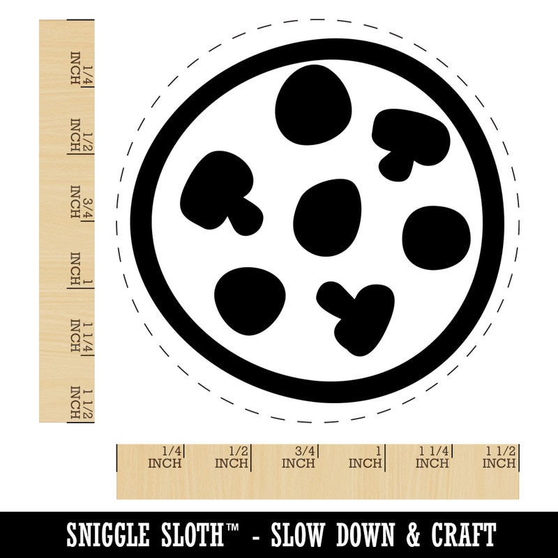 Pepperoni Mushroom Pizza Doodle Self-Inking Rubber Stamp for Stamping Crafting Planners