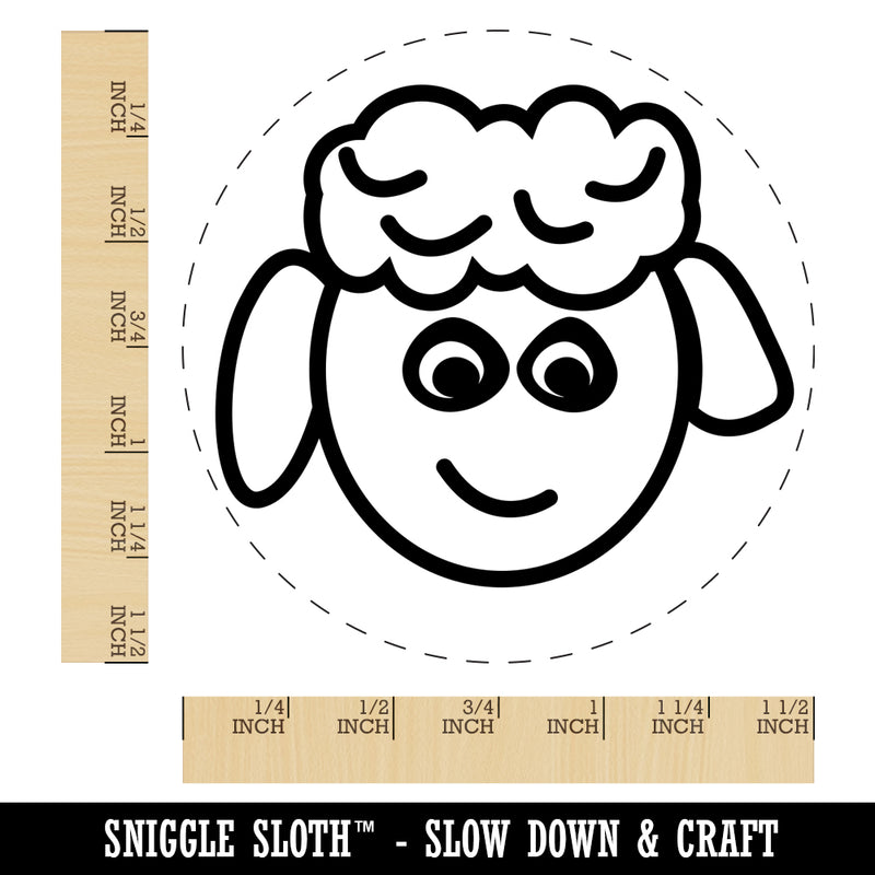 Sheep Face Doodle Self-Inking Rubber Stamp for Stamping Crafting Planners