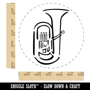 Tuba Music Instrument Sketch Self-Inking Rubber Stamp for Stamping Crafting Planners