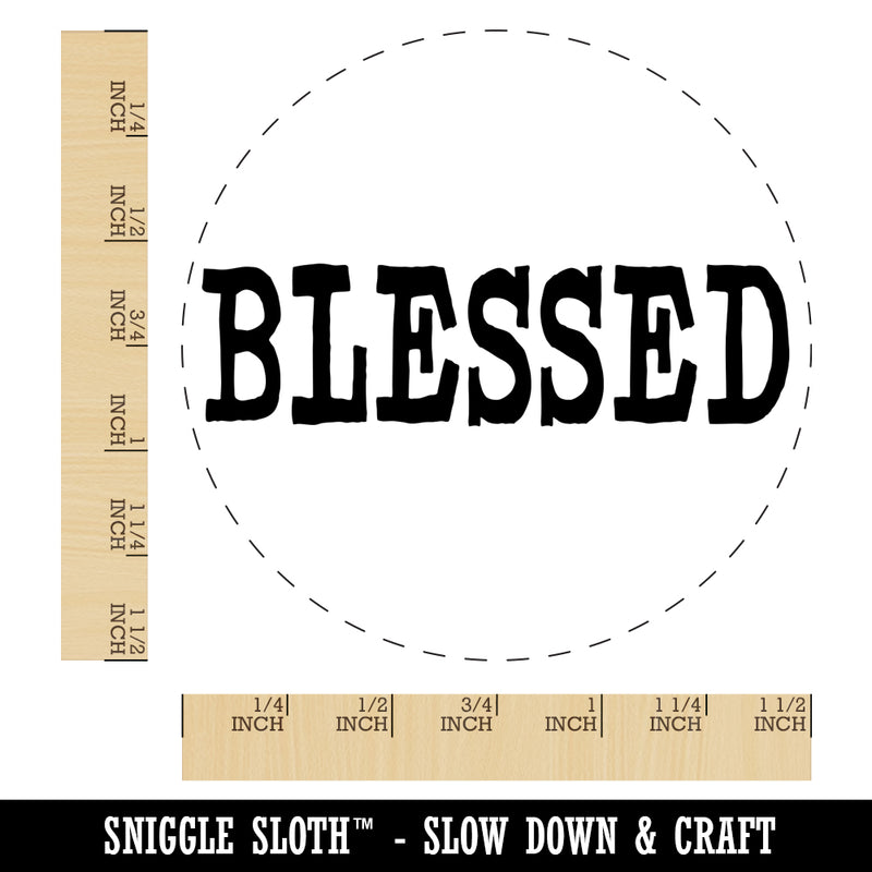 Blessed Text Self-Inking Rubber Stamp for Stamping Crafting Planners