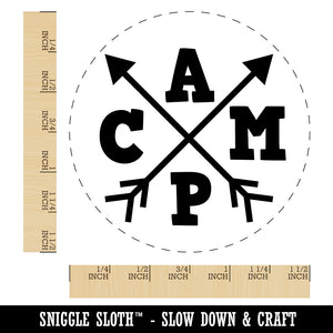 Camp Stylized with Arrows Self-Inking Rubber Stamp for Stamping Crafting Planners