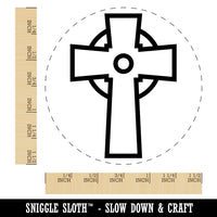 Celtic Cross Simple Outline Self-Inking Rubber Stamp for Stamping Crafting Planners