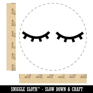 Closed Eyes Sleeping Eyelashes Pair Self-Inking Rubber Stamp for Stamping Crafting Planners