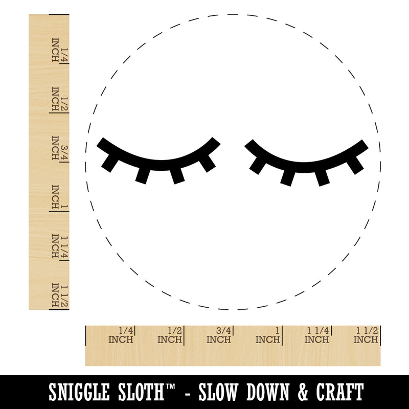 Closed Eyes Sleeping Eyelashes Pair Self-Inking Rubber Stamp for Stamping Crafting Planners