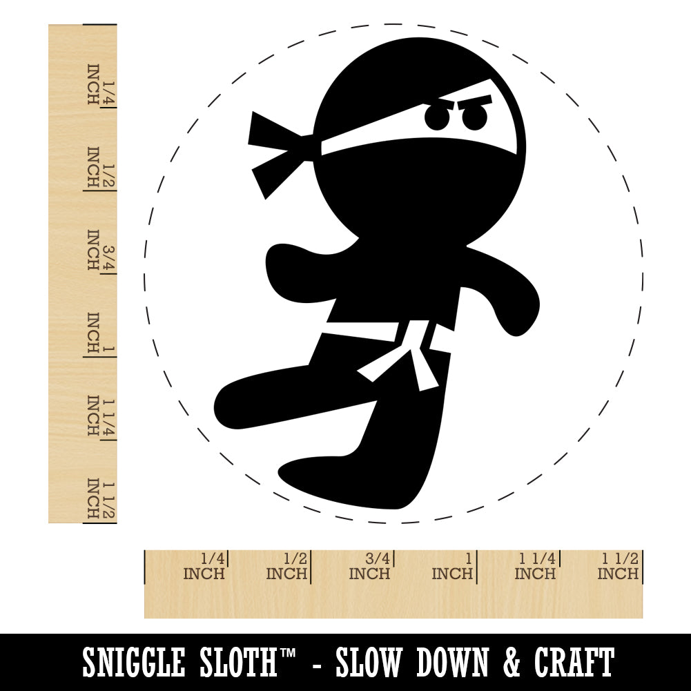 Cute Fighting Ninja Self-Inking Rubber Stamp for Stamping Crafting Planners