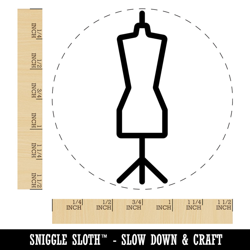Dress Mannequin Form Sewing Self-Inking Rubber Stamp for Stamping Crafting Planners